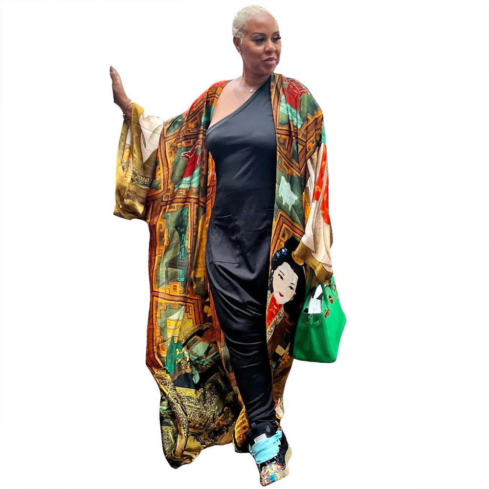 Mode japonais Kimono traditionnel femmes Long Cardigan Blouse chemise Kimono femme robe robes africaines pour les femmes