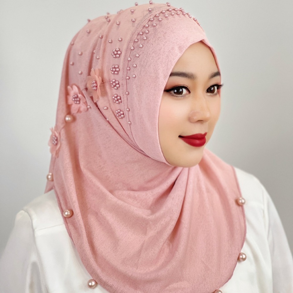 Mode haut noeud Ramadan Hijab respirant couleur unie foulard islamique tirer sur une pièce tête enveloppement casquette