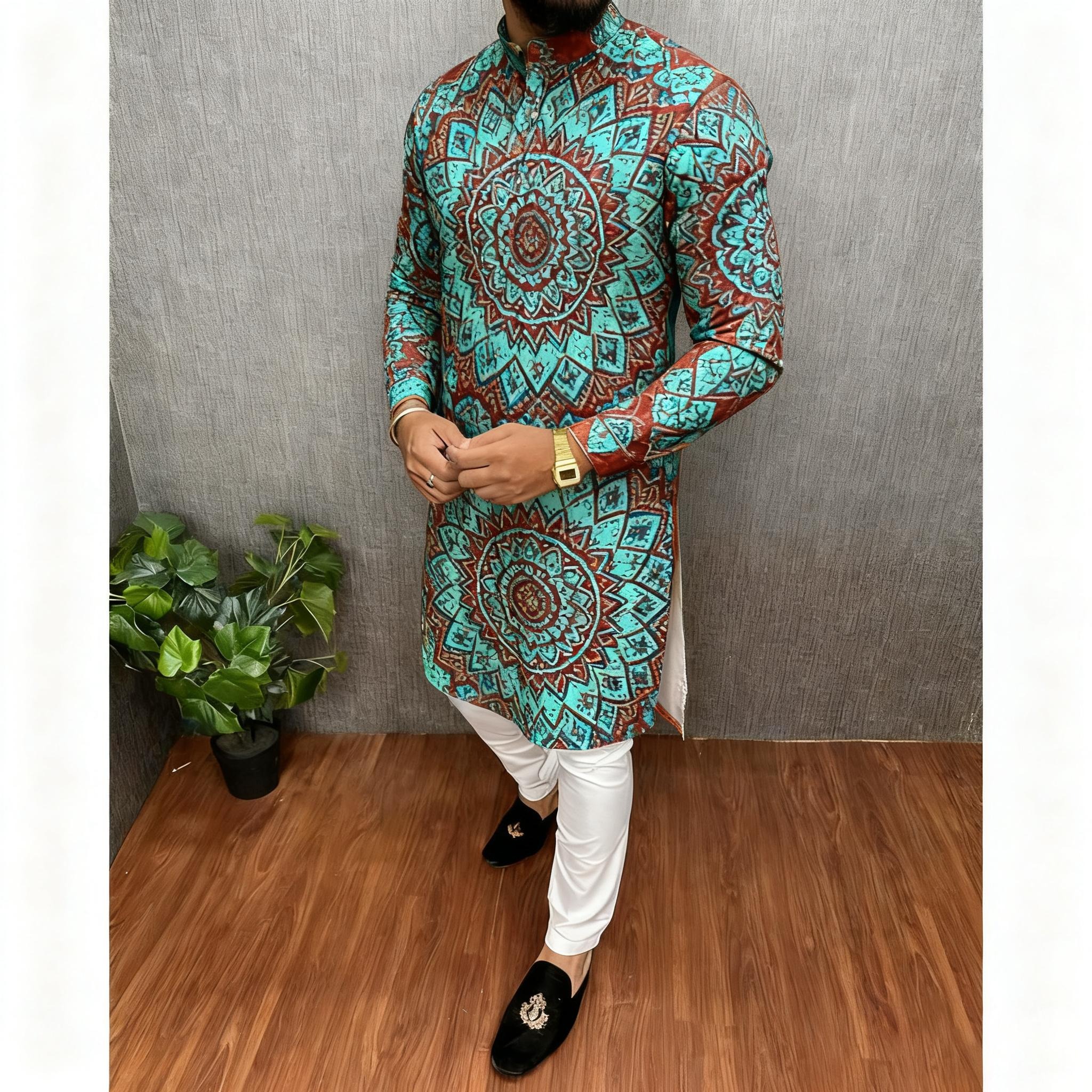 Caftan musulman dubaï pour hommes, manches longues, Style ethnique, col montant, vêtements arabes, Gandoura, Marocaine, 2026