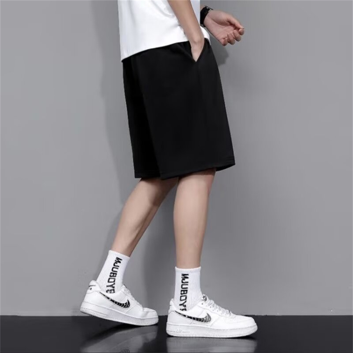 Shorts de course d'été pour hommes, décontractés, pour le jogging, couleur unie, avec cordon de serrage, amples, séchage rapide, pour la gym et le sport
