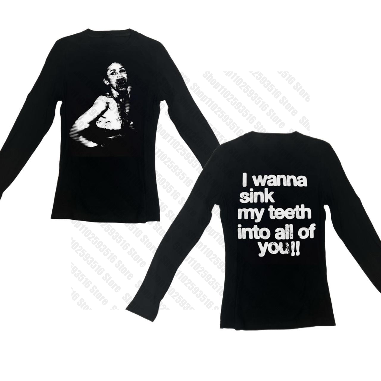 Vêtements esthétiques à manches longues pour femmes, vêtements Grunge Emo, t-shirts courts pour bébés Y2k, hauts gothiques Shoujo, Style fille Kawaii