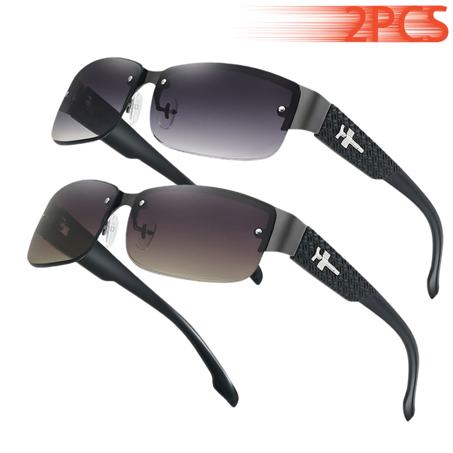 2 Paires de Lunettes de Soleil Rétro Premium à Dégradé, Style Designer Classique, Idéales pour les Activités de Plein Air, la Conduite, la Pêche et les Voyages