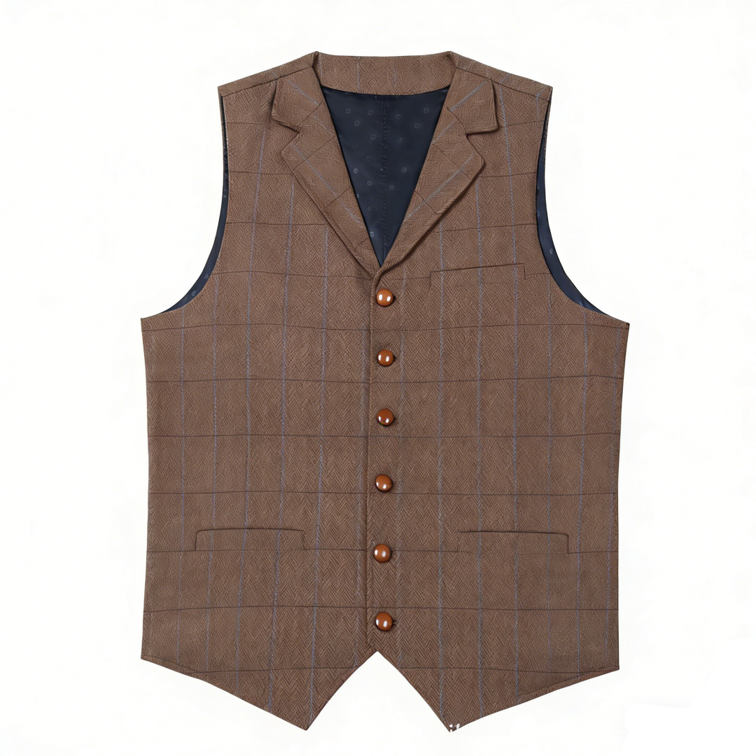 Gilets pour hommes Costume en Tweed Vêtements d'affaires pour hommes Gilet rayé Punk Gilet Groomman Mariage Brwon Noir Gris Veste Bleazer