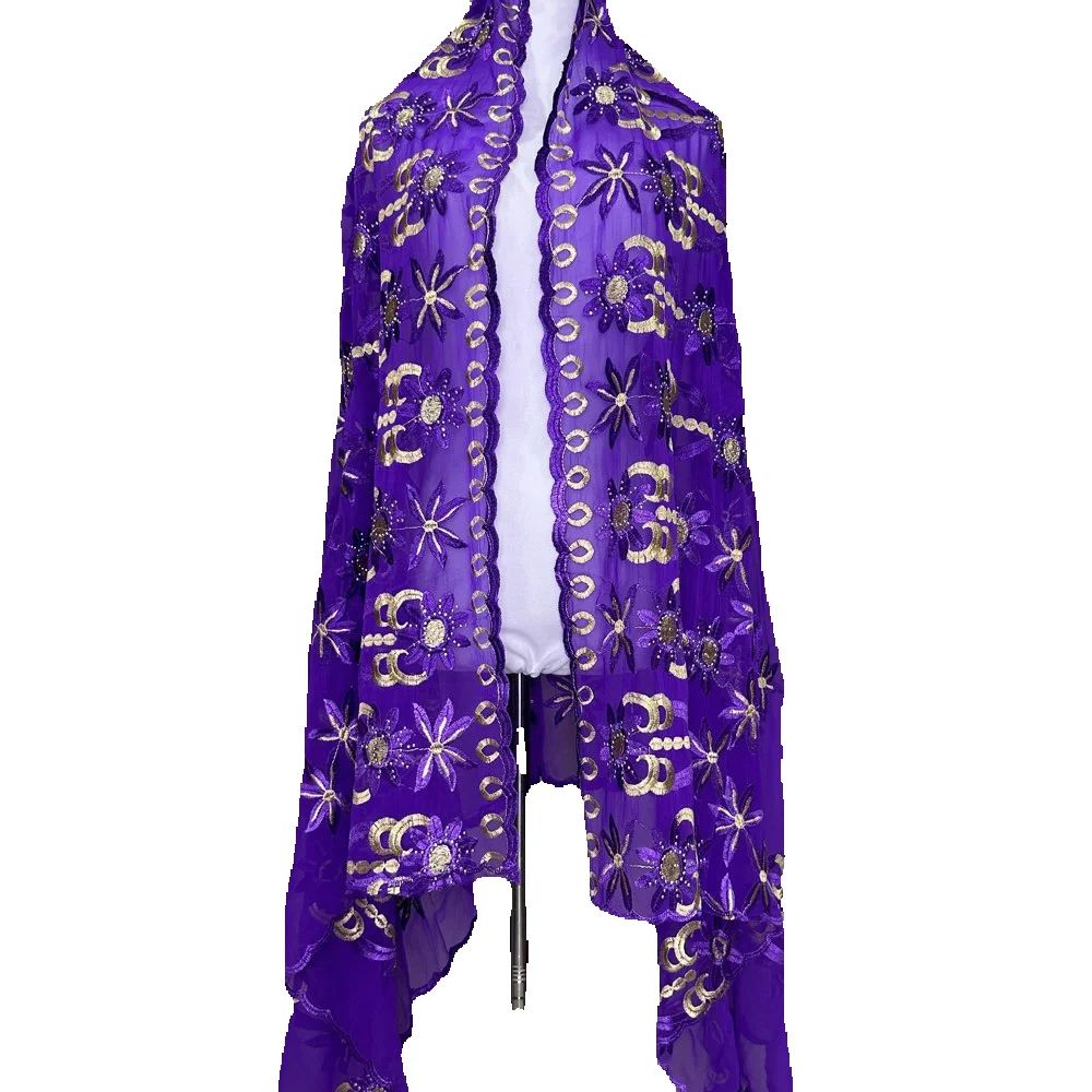 Nouveau Foulard de Dubaï 2026 pour Femmes Musulmanes, Hijab en Chiffon Africain, Hijab Islamique, Pashmina, Turban, Voile Brodé, Châles