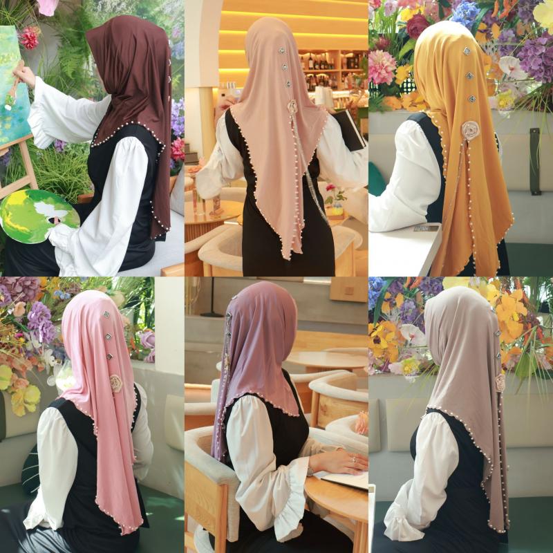 Écharpe de Sauna Perlée à la Mode pour Femme, Hijab Instantané Direct, Arabe, Islamique, tiens imar, Abaya, Châles, Turban