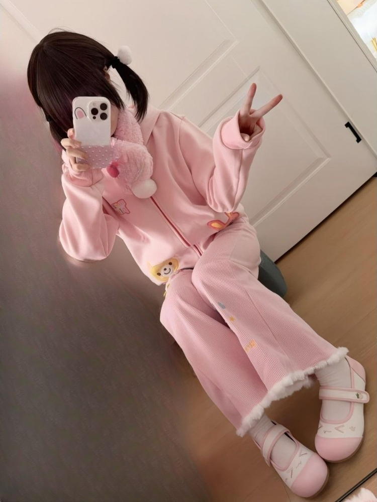 Sweat-shirt brodé de dessin animé japonais pour femmes, Y2k, esthétique, décontracté, Grunge, fermeture éclair ​ Sweat-shirt 2025 Harajuku automne Kawaii sweat à capuche mignon