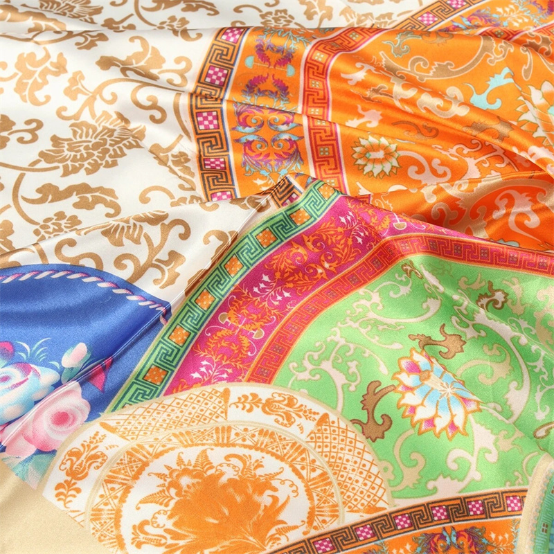 Hip Hop Hijab écharpe femmes imprimer Foulard carré Satin soie foulards châles et enveloppes dame Pashmina Bandana 2024