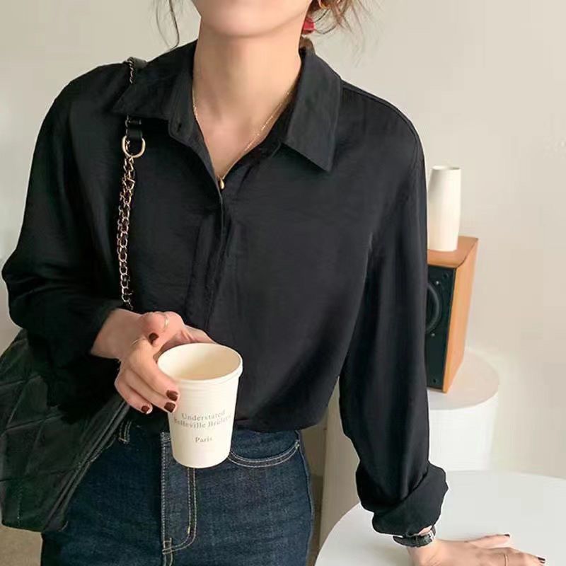Chemisier en mousseline de soie pour femmes, chemise ample à manches longues, jaune crème, été 2025