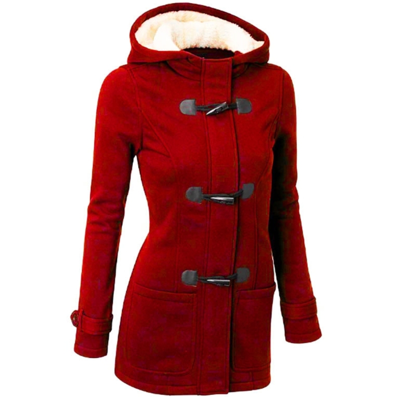 Cardigans à capuche pour femmes, vestes à boutons en corne, manteau polaire, vêtements d'extérieur, hiver, livraison directe