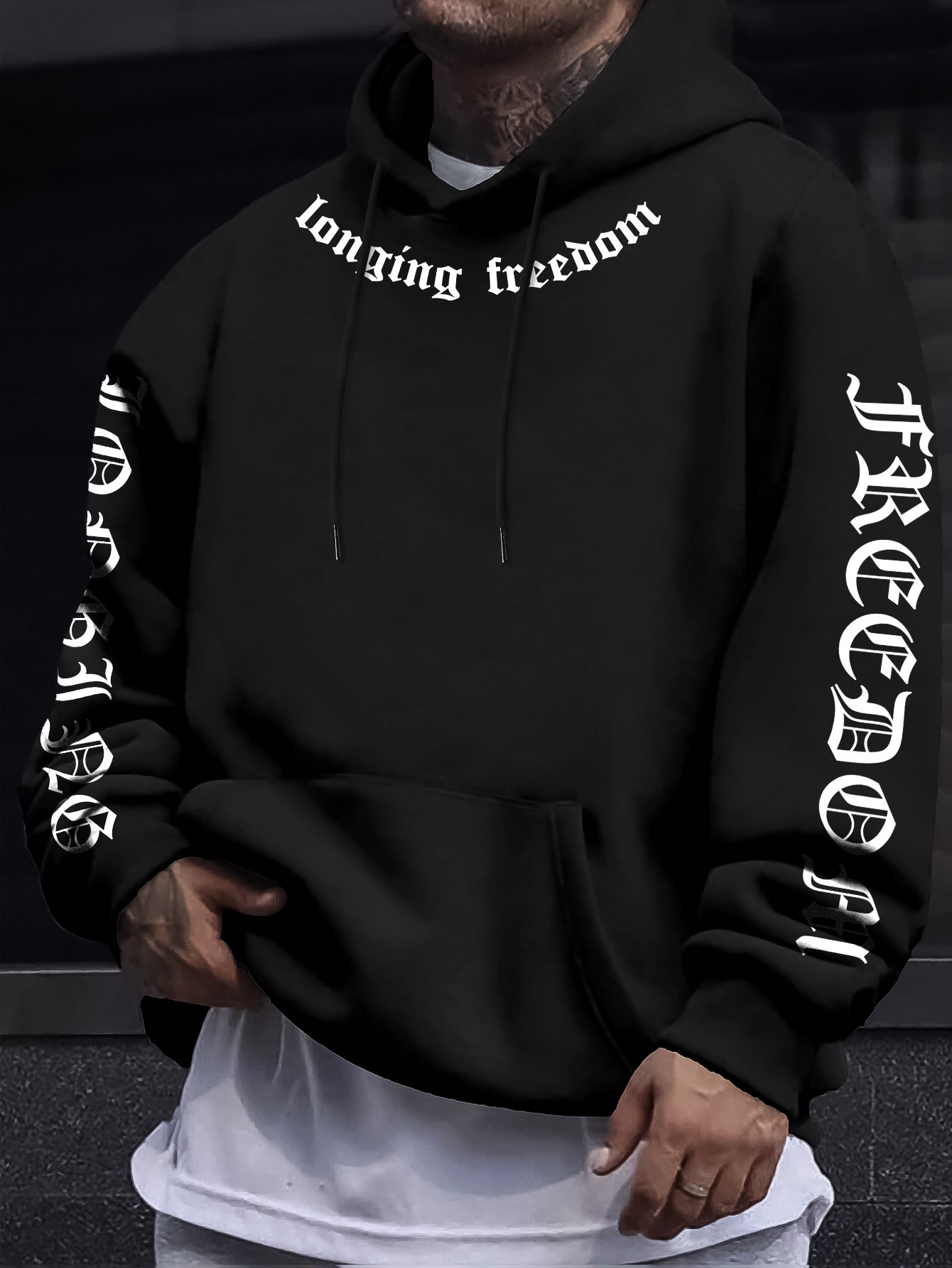 Sweat-shirt à capuche pour hommes, décontracté, motif Longing for Freedom, pull lavable en machine, streetwear printemps et automne
