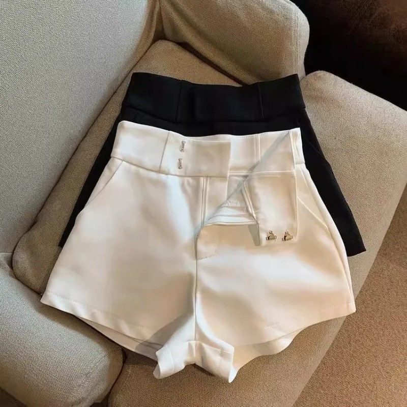 Shorts sexy pour femmes Mooyufon, shorts noirs pour femmes, élégance Harajuku, shorts taille haute, coupe A, slim, décontractés, style Hot Girl, pantalon droit