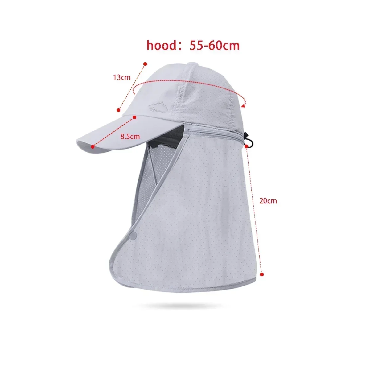 Casquette de Baseball pour hommes et femmes, Protection solaire de pêche d'été, séchage rapide, imperméable, détachable, châle, visière de vélo d'extérieur Nasi