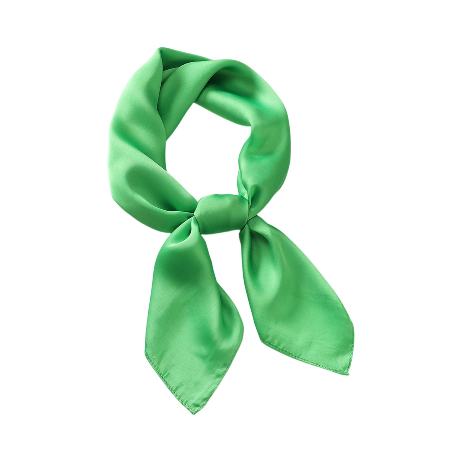 Foulard carré fin monochrome pour femme, design élégant, en satin doux, utilisable comme écharpe, bandeau ou ruban pour cheveux