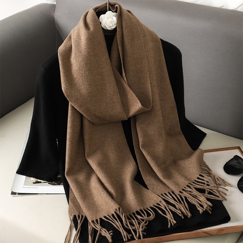 62 couleurs solide femmes hiver écharpe chaud épaissir cachemire châle en plein air mode luxe glands Pashmina dame Wrap coupe-vent foulards