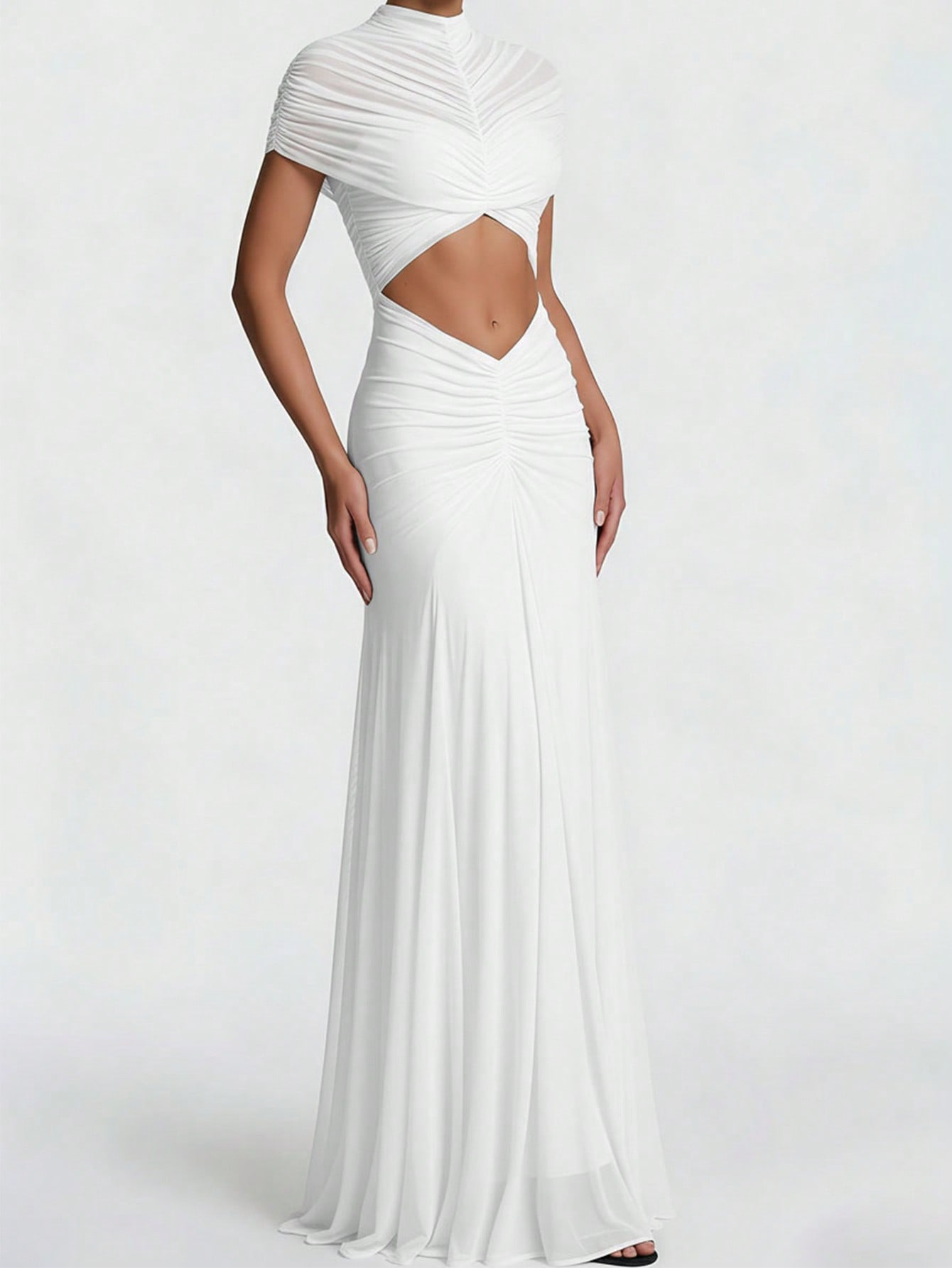 Robe longue moulante pour femme, mode féminine, robe d'été en maille transparente, robe élégante blanche pour cocktail, soirée, fête, sexy