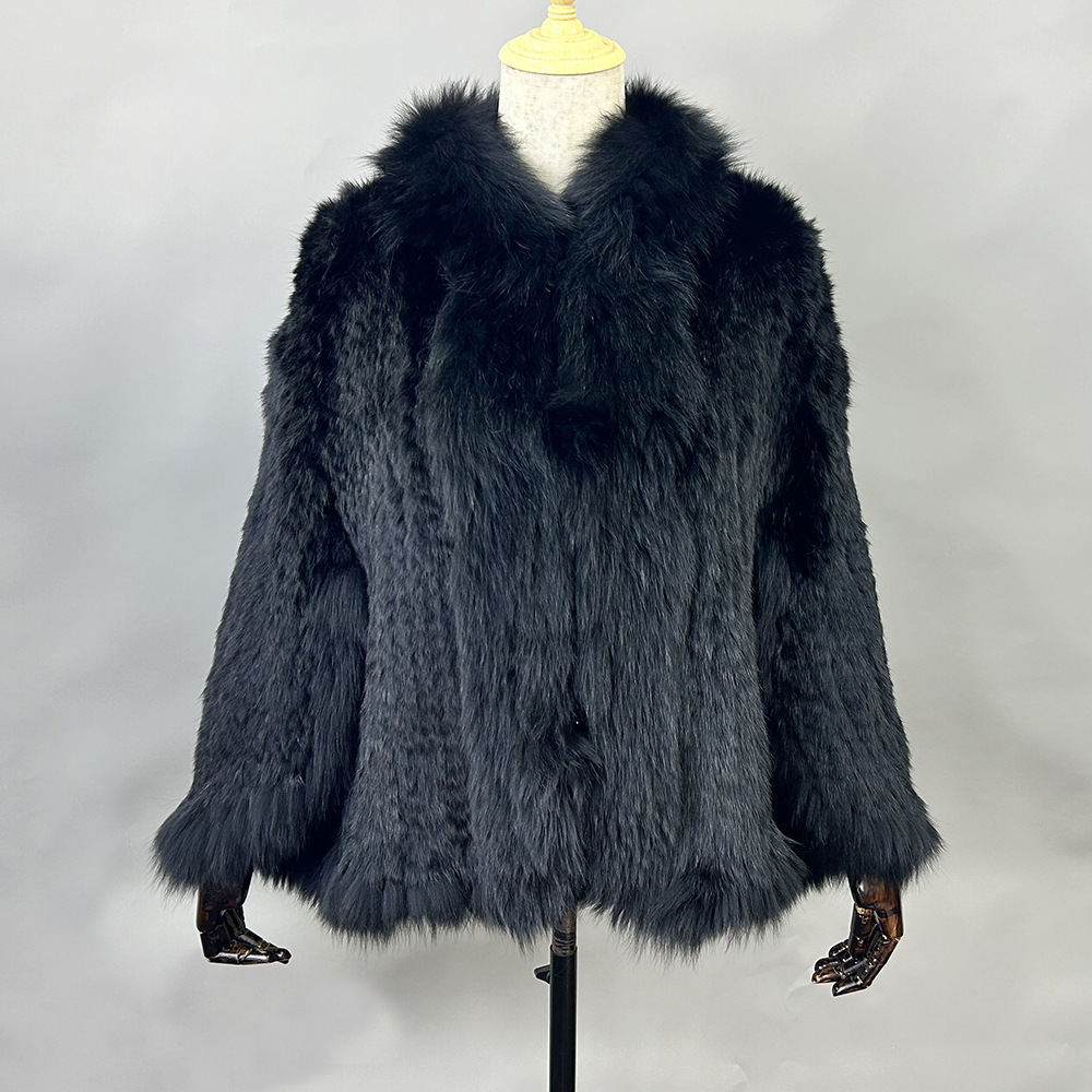 Châles en Fourrure de Lapin group pour Femme, Col en Fourrure de Renard, Pashmina, Wraps, Patients, Cape, Manteau, Veste, Luxe, Automne, Hiver