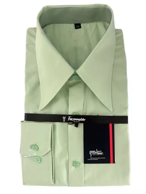 Chemise Homme Tendance Rétro de Marque à Col Pointu Long - Chemise Personnalisée Homme Authentique Style Rétro