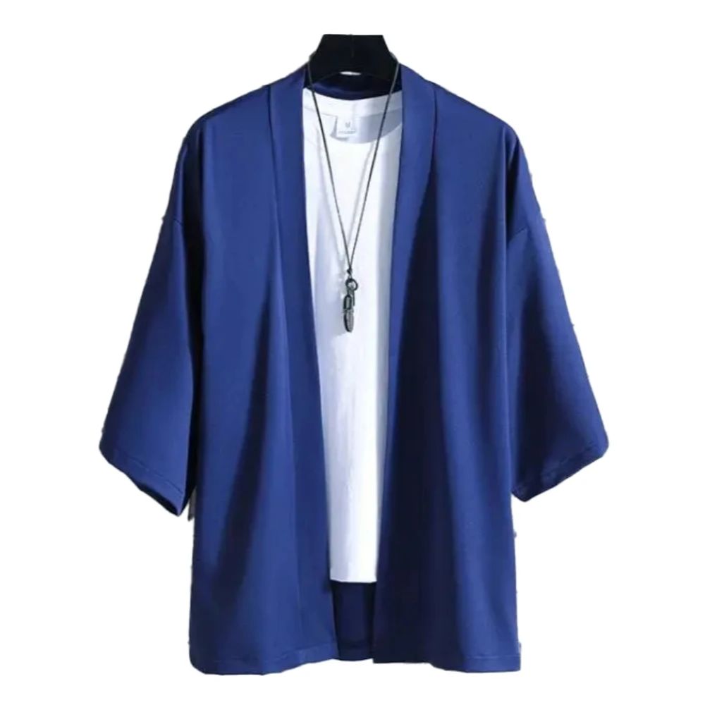 Cardigan Kimono d'été pour hommes et femmes, couleur unie, grande taille 3XL, Costume traditionnel japonais Haori Simple, 6 couleurs, manteau Kimono Yukata