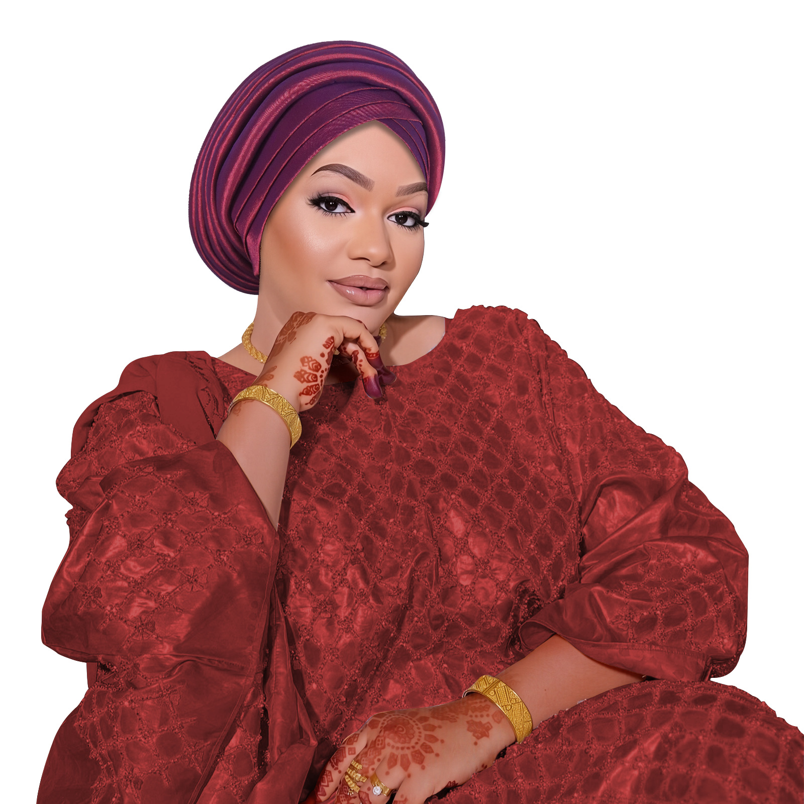 Nigeria africain Gele chapeaux fête plissé Turban Hijab chapeaux femmes musulman traditionnel casque mariage Geles bandeau