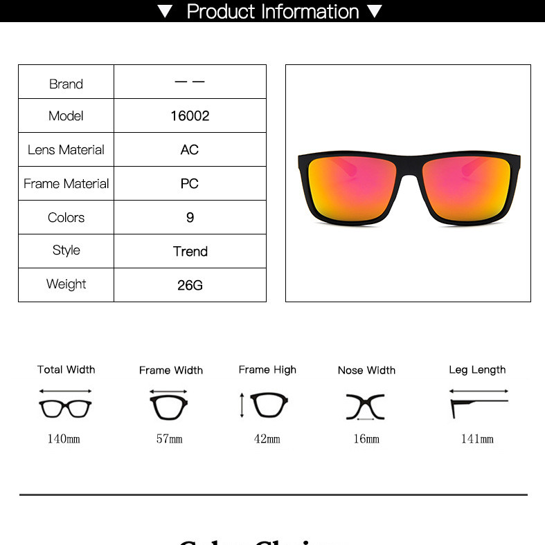 Lunettes de soleil carrées pour hommes, protection UV400 de styliste de marque