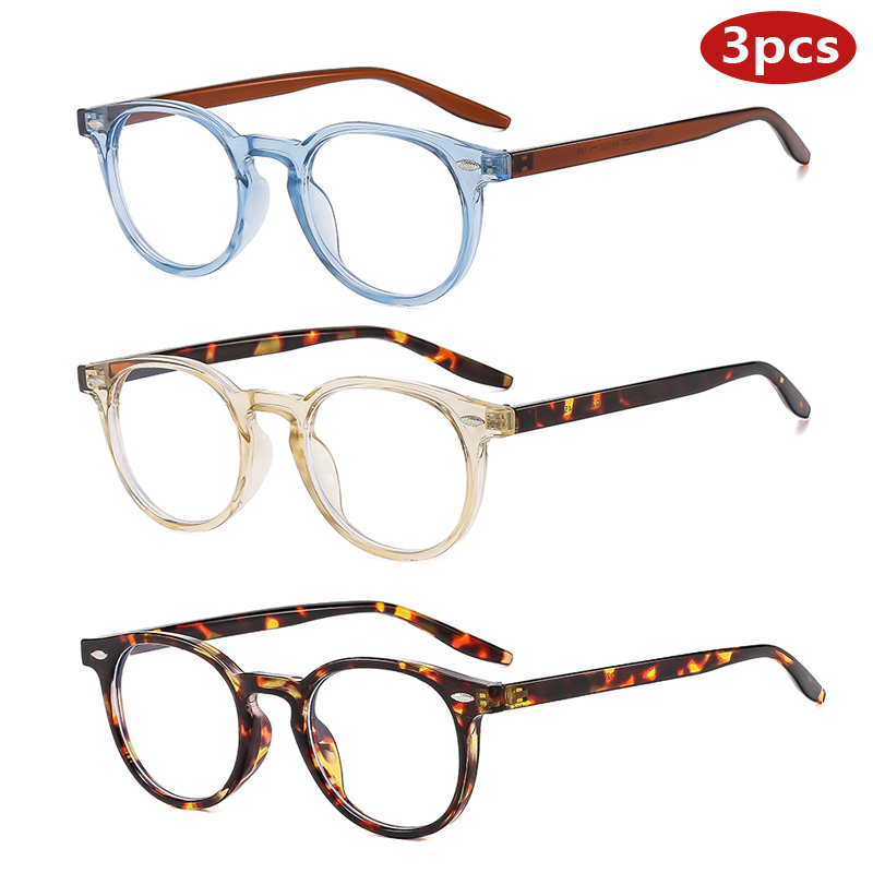 3 pièces Vintage lunettes rondes cadre femmes mode femme conduite lunettes optique Anti-lumière bleue montures de lunettes montures simples ﻿