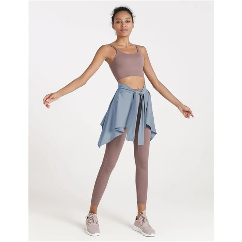 Jupe de yoga et de tennis légère unie pour femme, à nouer, asymétrique, couvrant les hanches, pour l'entraînement et la course à pied