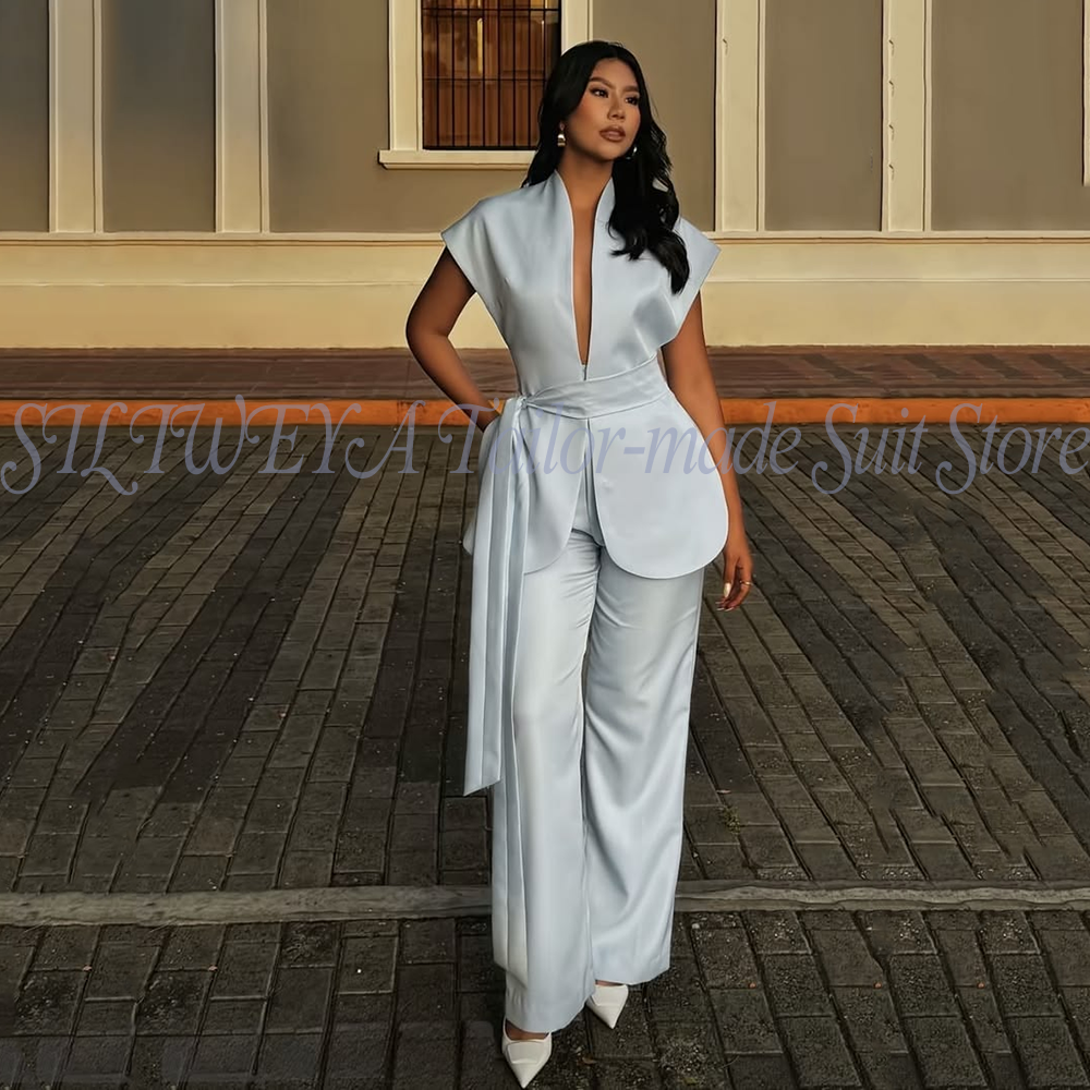 Costumes modernes pour femmes, pour mariage, affaires, mode, ensembles 2 pièces, ensembles élégants pour femmes, tenues à manches courtes, veste et pantalon personnalisés