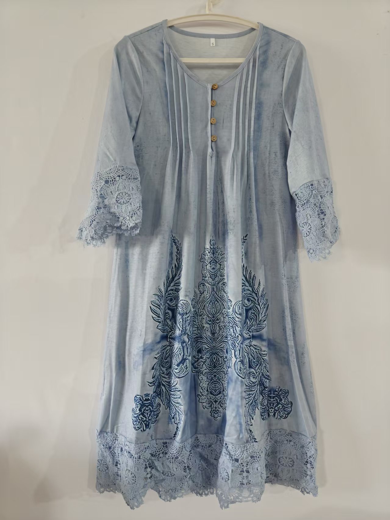 Bef123-Robe en dentelle à volants pour femmes, robes élégantes, boutons au crochet, décontracté, Boho, sexy, vacances, fête, printemps, été