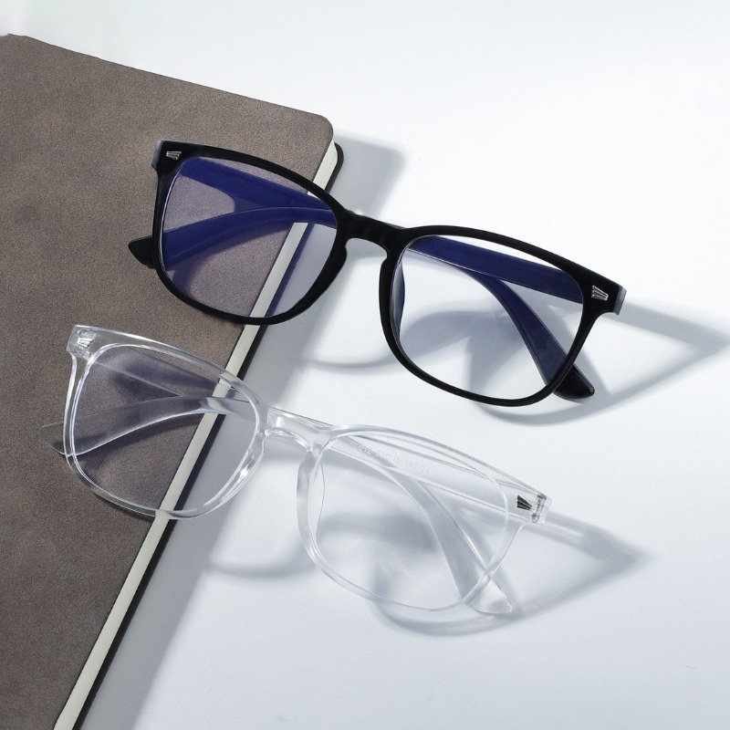 [Lunettes vintage] 2 paires de lunettes à monture carrée de style vintage |   Noir et transparent avec accents métalliques