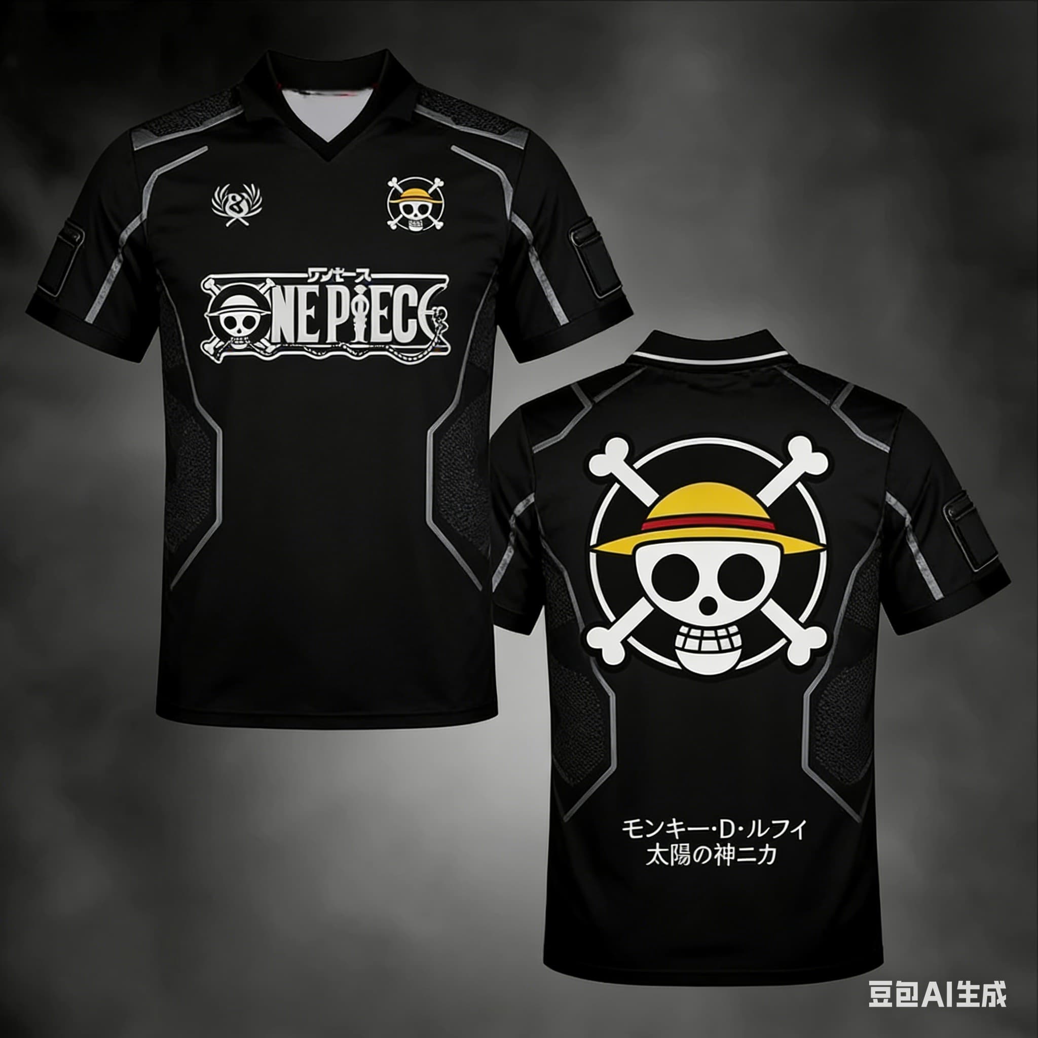 Nouveau maillot de football 2026 Bandai One Piece Pirates du Chapeau de Paille Jolly Roger Anime Japonais