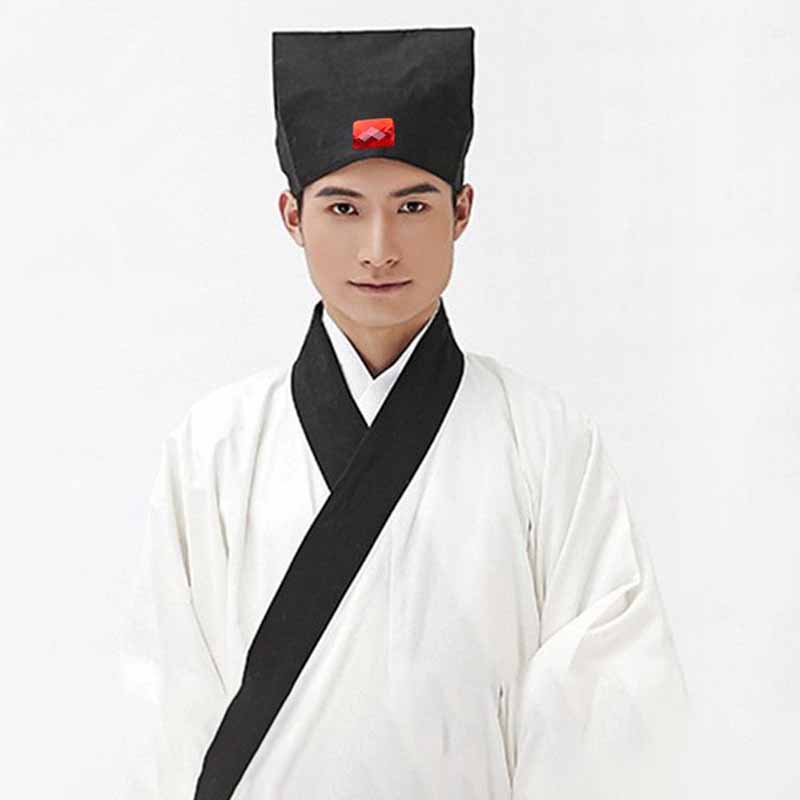 Chapeau Hanfu traditionnel chinois des Prairies pour hommes et enfants, couvre-chef noir, couvre-chef masculin vintage, serviette confucéenne, cosplay, enseignant