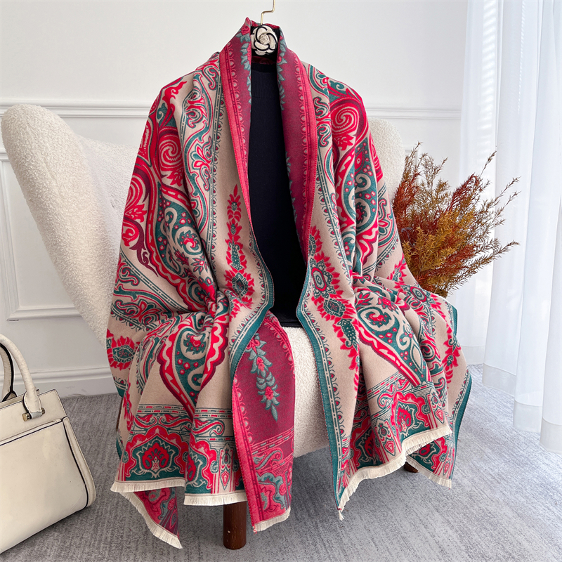 Écharpe chaude d'hiver pour femmes, Pashmina de luxe, châles de prière, couverture épaisse en cachemire, étoles épaisses, Poncho élégant pour dames, Bufanda