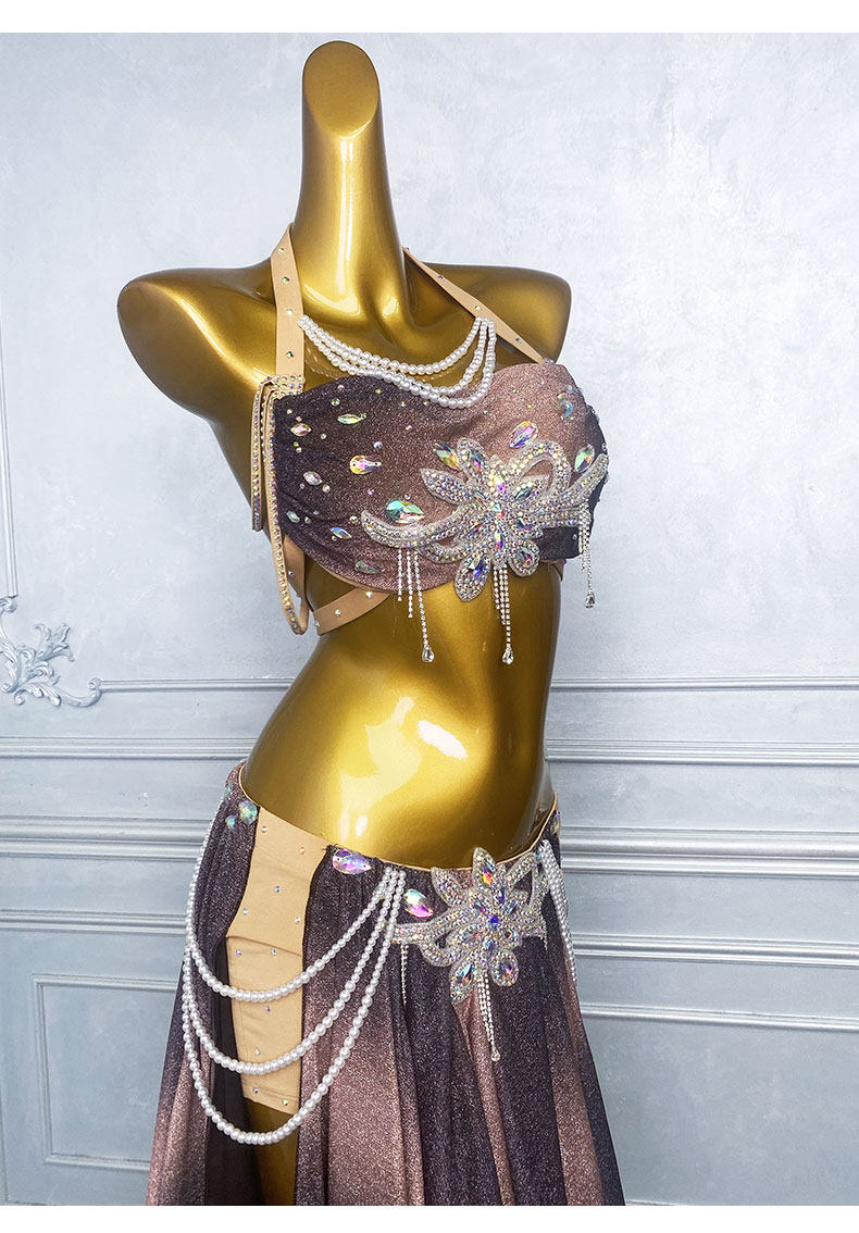 Costume de danse orientale pour femmes, tenue de danse professionnelle, robe de danse du ventre, jupe de cours, tenue de scène, modèle 2026