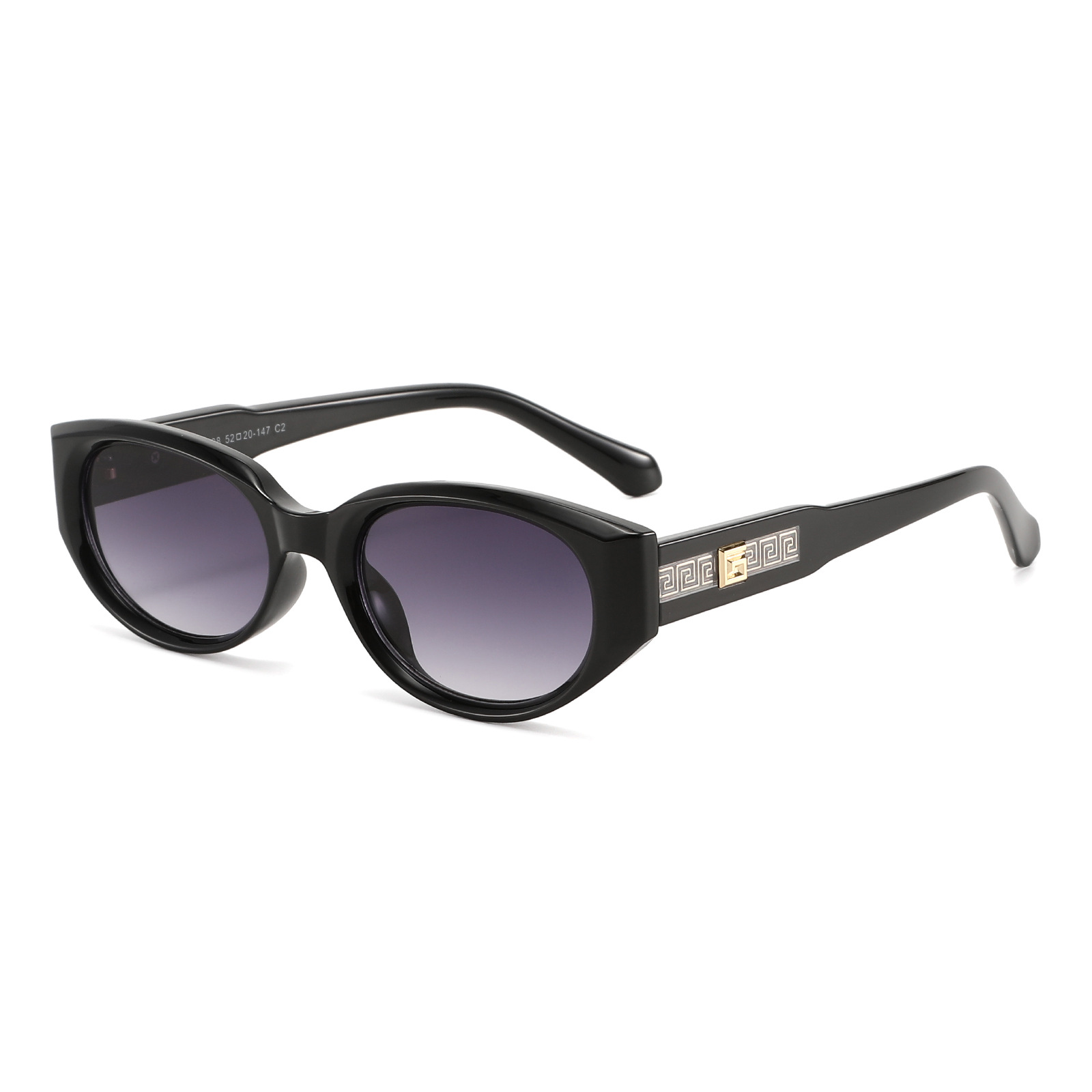 Lunettes de soleil de luxe de la marque G pour femmes et hommes, lunettes de soleil ovales mignonnes de créateur, lunettes de soleil classiques dorées unisexes