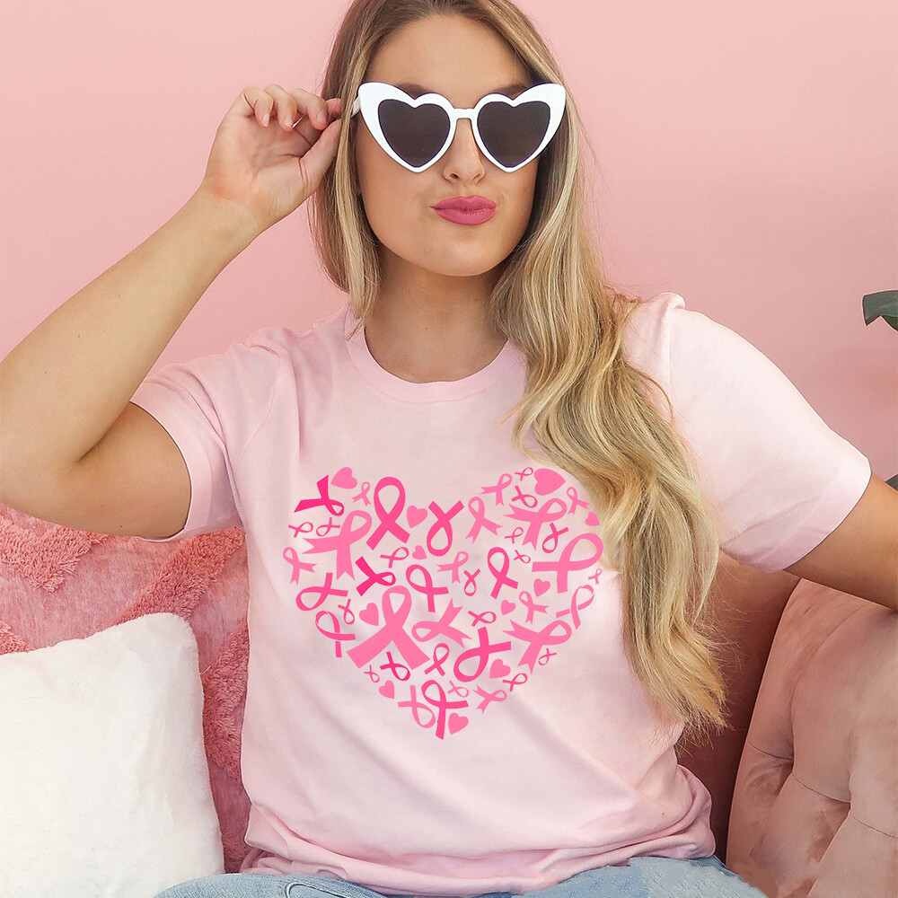 Chemises contre le Cancer du sein pour femmes ruban rose sensibilisation au Cancer du sein T-Shirt cadeaux de soins du Cancer dames T-Shirt hauts
