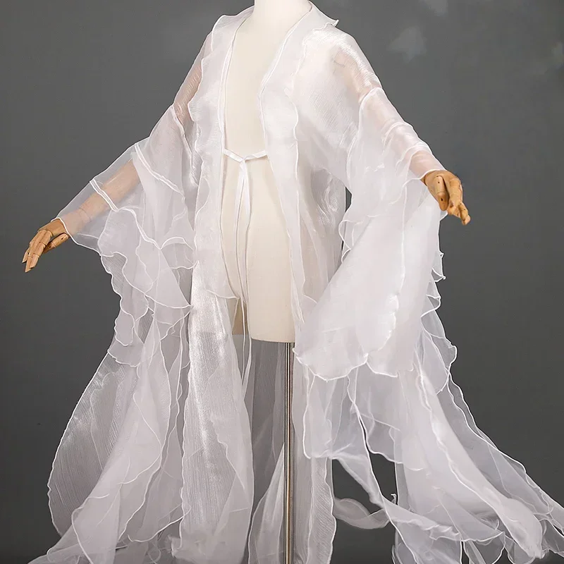 Cardigan Hanfu chinois, style ancien, manches larges, robe fluide, costume de scène de fée, robe de danse de princesse, robe élégante, pardessus