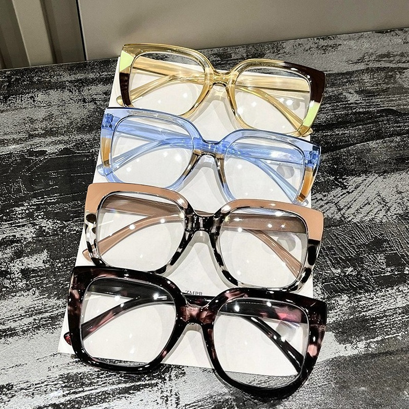 Lunettes de lecture carrées à monture large pour femmes et hommes, lunettes de presbytie surdimensionnées élégantes, verres de vue à la mode