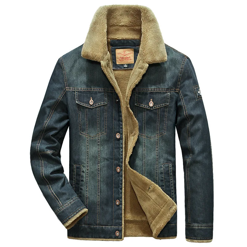 Optics-Veste en jean multi-poches pour hommes, coupe-vent chaud, manteau Smile, vêtements de cow-boy, vêtements d'extérieur pour hommes, hiver