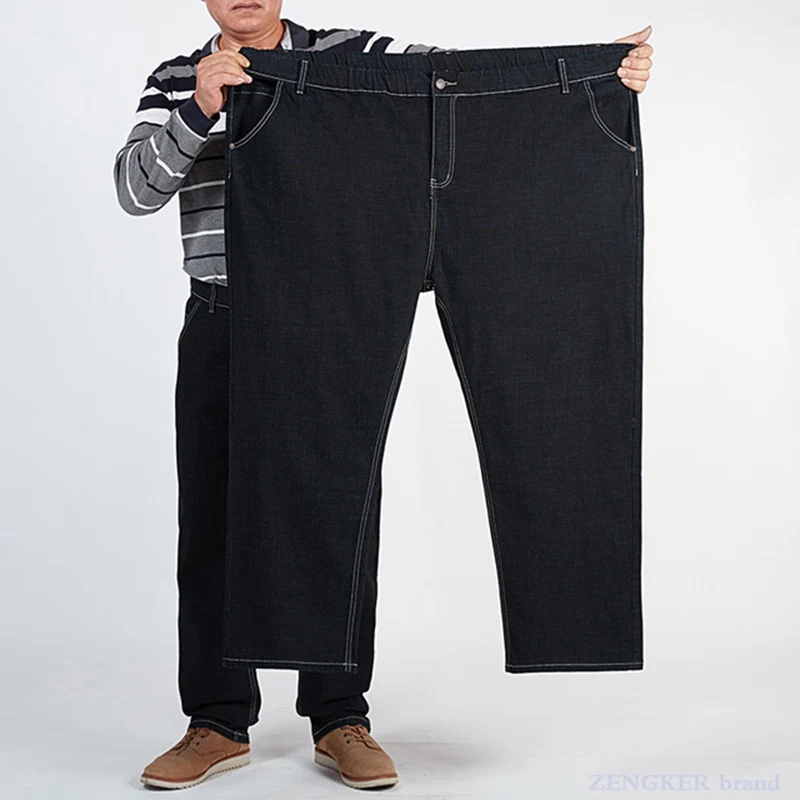 Jean ample et droit pour homme, taille Extra-large, pantalon de papa décontracté, très extensible, 170kg, 56, 54, 52 50, automne