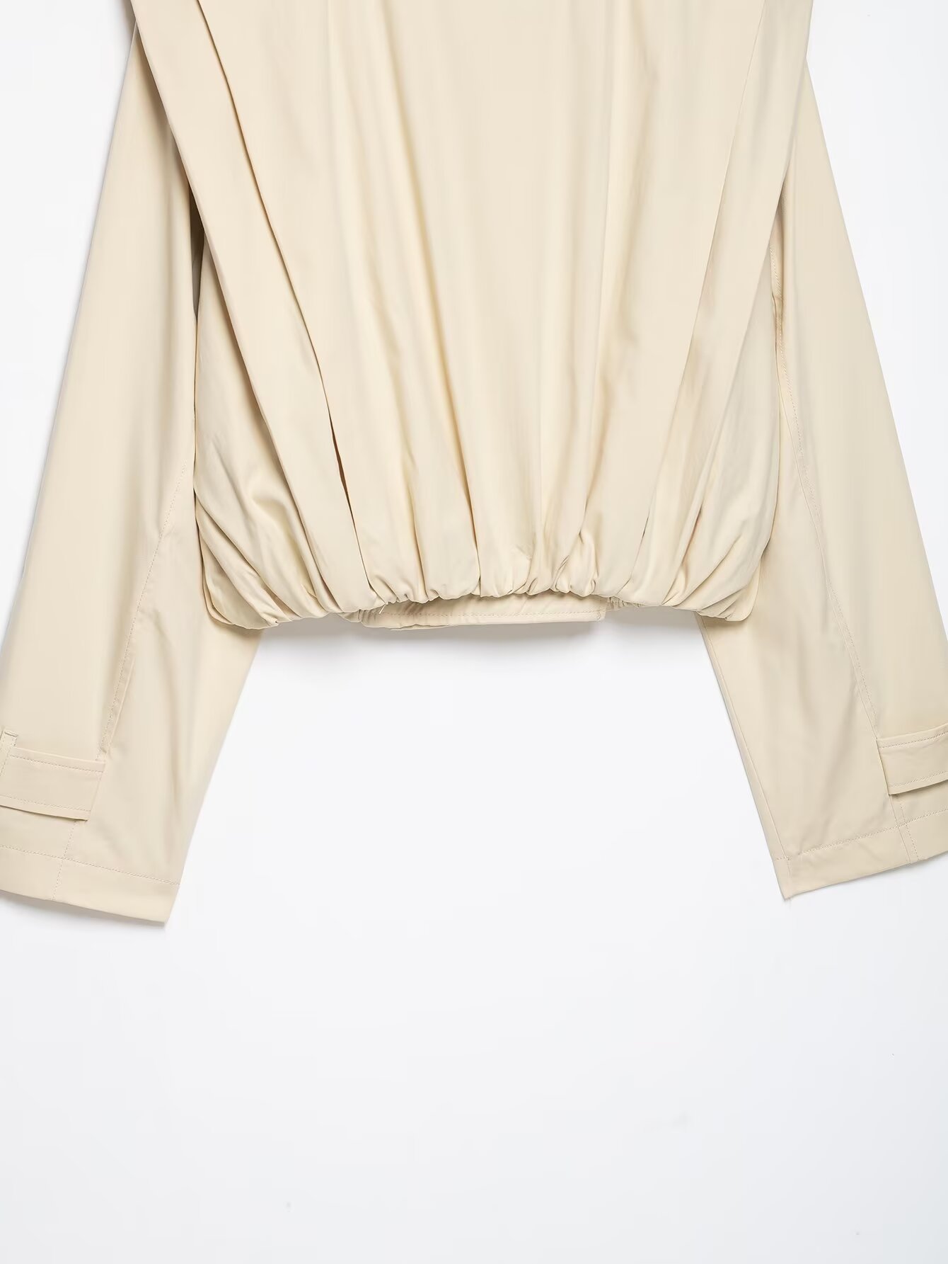 BSAY Trench-coat court vintage pour femme, croisé, avec détails plissés, col montant, épaulettes et manches longues, coupe-vent court