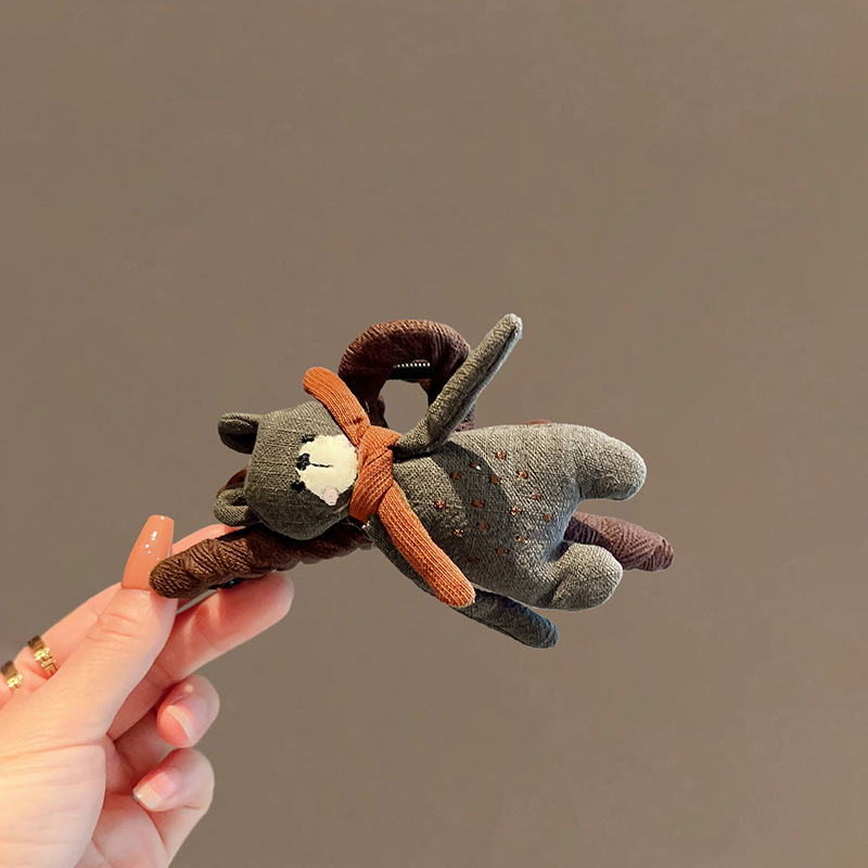 Écharpe ours AB pour attraper le visage, 1 pièce, Animal de dessin animé, coupe de cheveux haut de gamme, pince requin, accessoires pour cheveux, nouveau Style