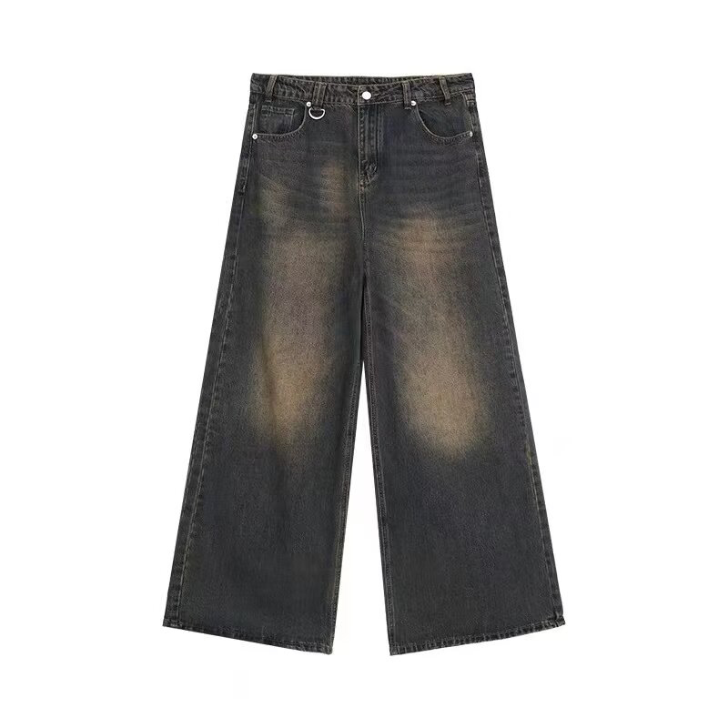 Été hommes Baggy jean unisexe Vintage Style américain droit jambe large Denim pantalon marque de mode offre spéciale pantalon décontracté