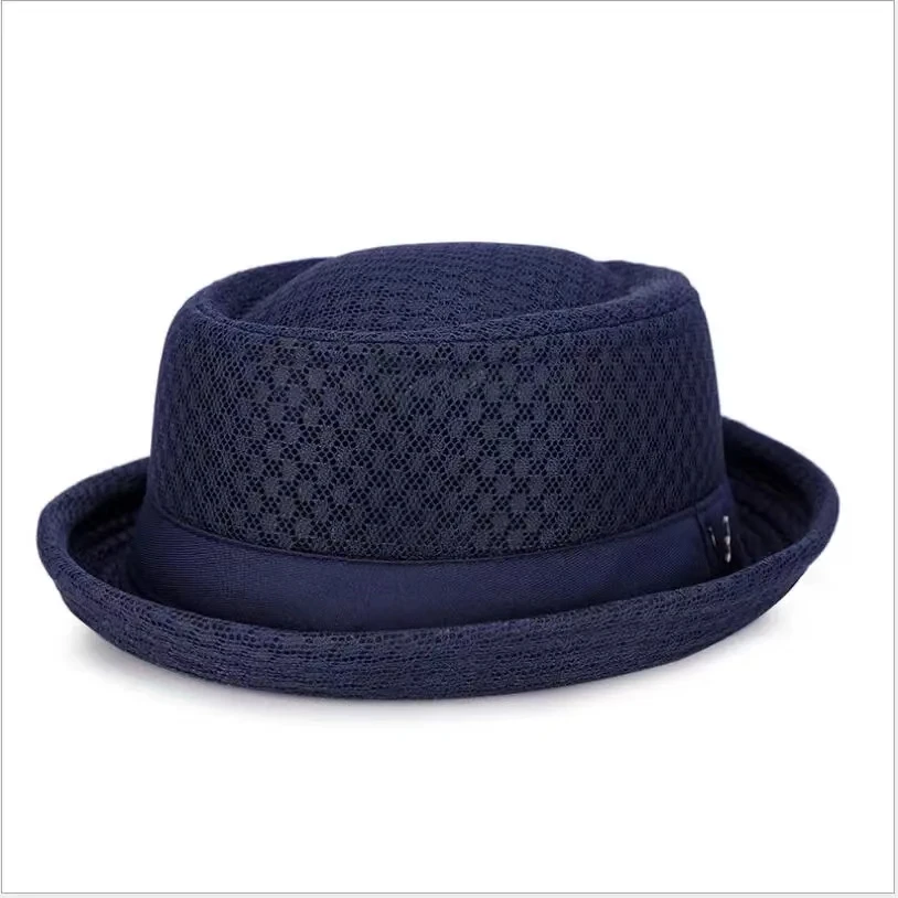 Nouveau chapeau respirant angleterre maille plat chapeau de paille rétro angleterre Jazz pliable chapeaux de soleil Panama décontracté Pa