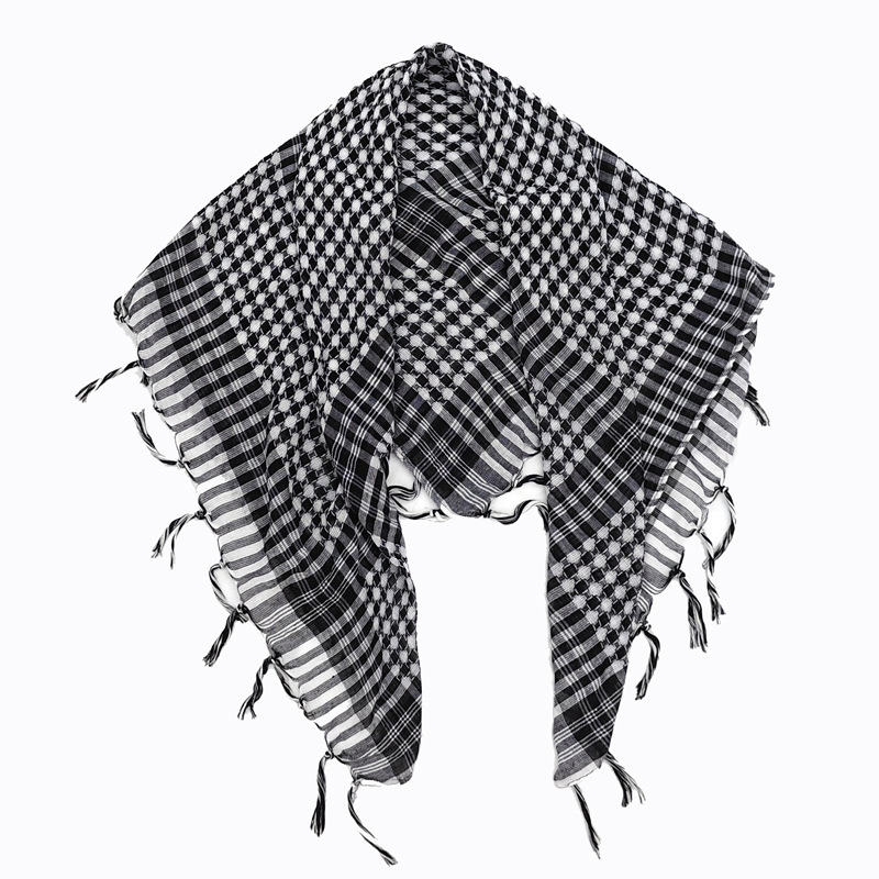Foulard Shemagh Keffiyeh palestinien tactique du désert, respirant, multi-usage, avec pompons, pour le cyclisme, la randonnée, comme foulard arabe ou couvre-chef pour l'Aïd