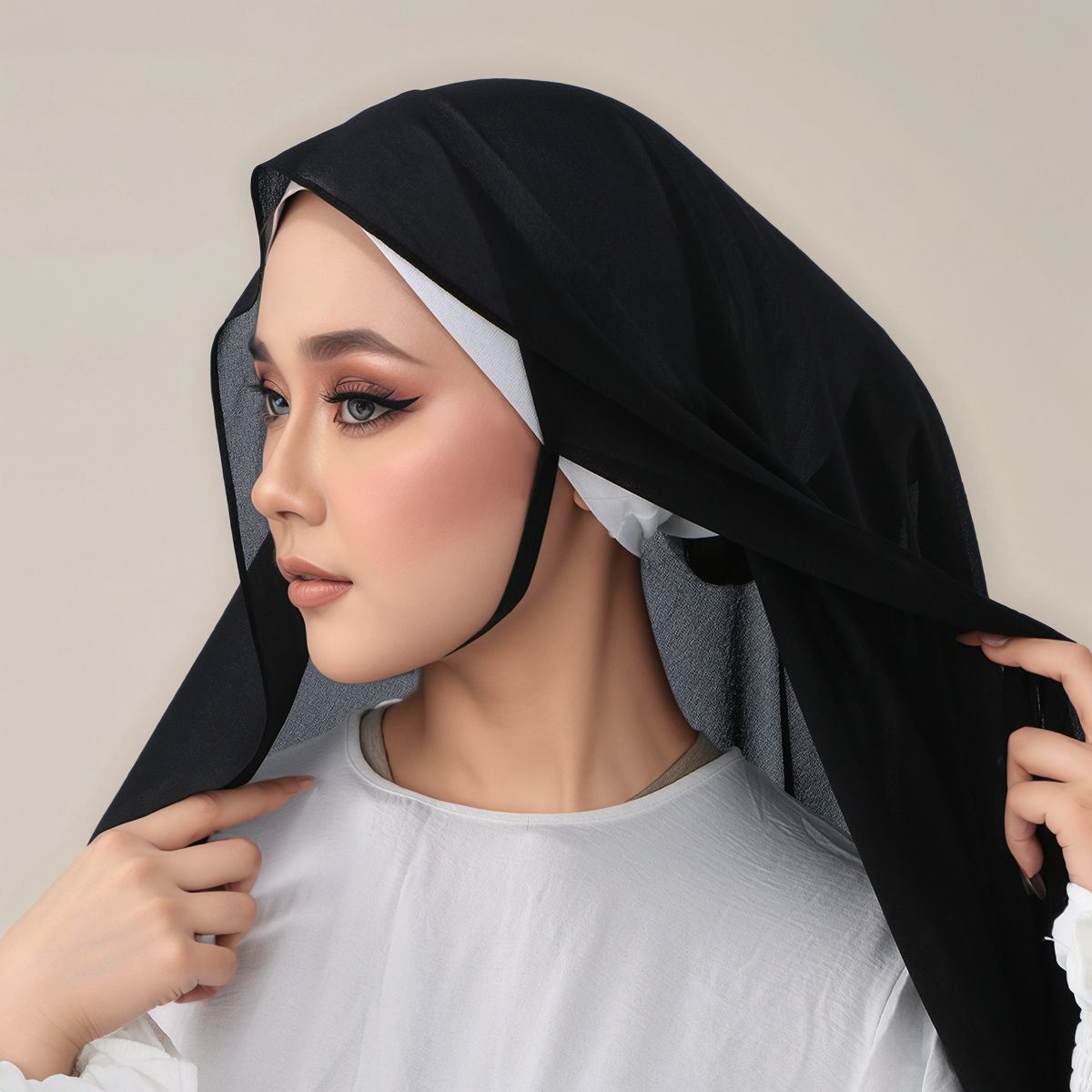 Nouvelle élasticité Modal Jersey Hijab instantané avec sangles femme musulmane Hijab doux solide chapeaux Turban Islam malaisie foulard