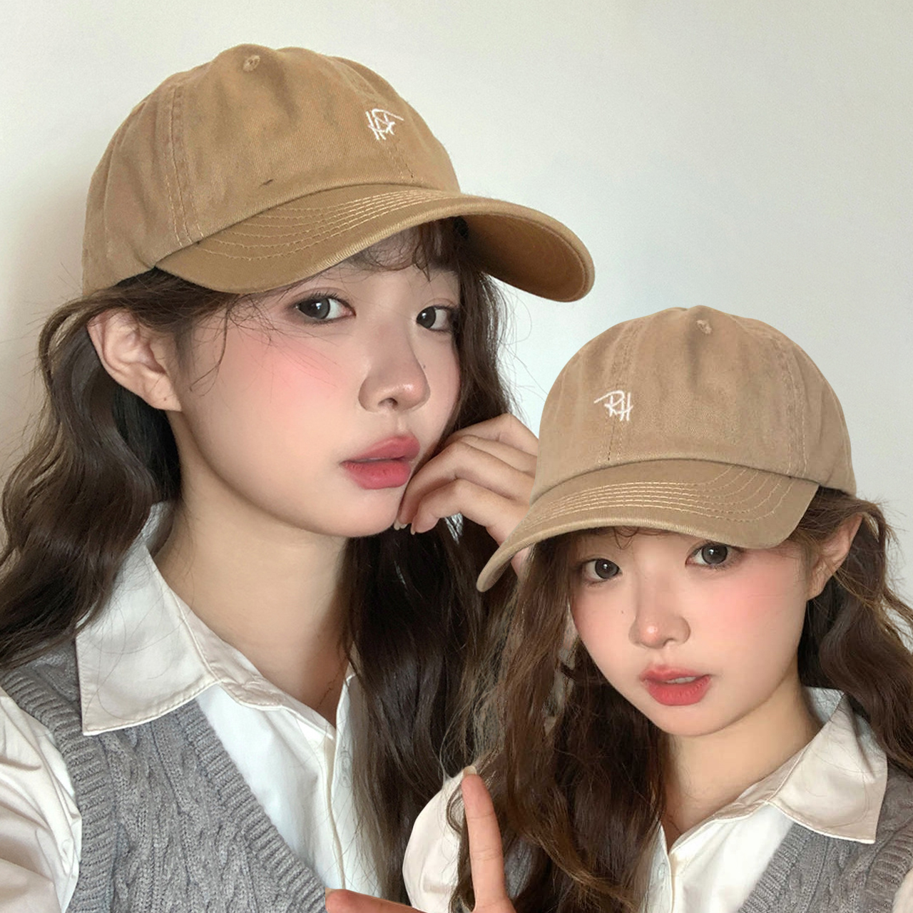 Casquette de baseball brodée tendance pour hommes et femmes, en coton uni, à visière longue, réglable, pour filles, style décontracté