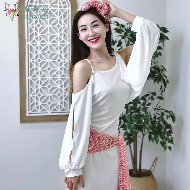Costume de danse du ventre pour femmes, robe folklorique égyptienne + foulard + écharpe de hanche, 3 pièces, vêtements de pratique professionnels de danse du ventre BALADI