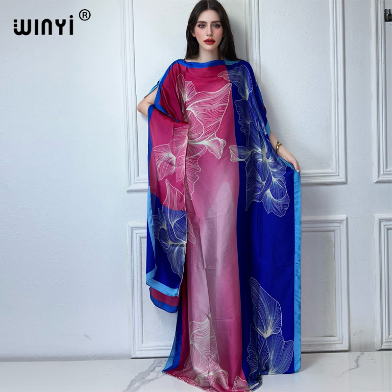 WINYI-Robe traditionnelle africaine pour femmes, abaya dubaï, caftan de luxe, robe de soirée élégante, longueur maxi, couvertures de plage