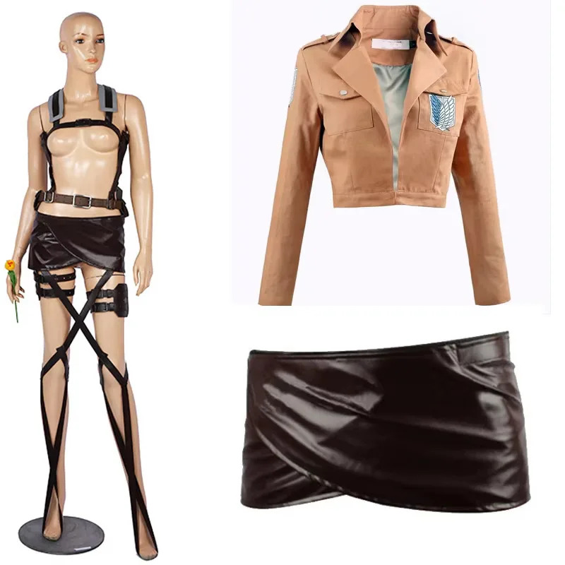 Ceinture d'attaque chaude sur Titan Shingeki No Kyojin ceintures et harnais Cosplay sangles personnalisées Mikas enquête Corps Eren veste complète S Coslon