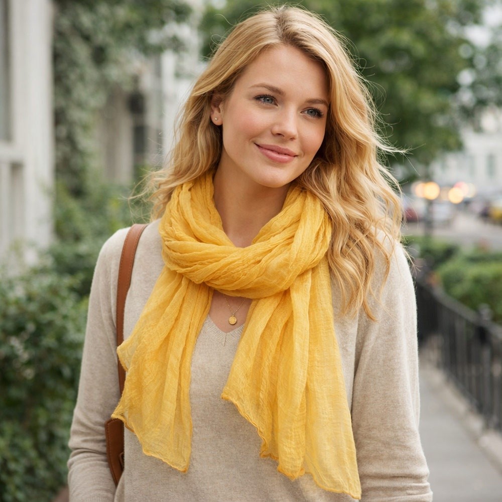Nouveau châle en mousseline de soie couleur unie, long, protecteur, fin et doux, pour femme, mode féminine